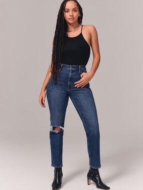 Abercrombie & Fitch Curve Love Ultra High Rise Ankle Straight Size 27